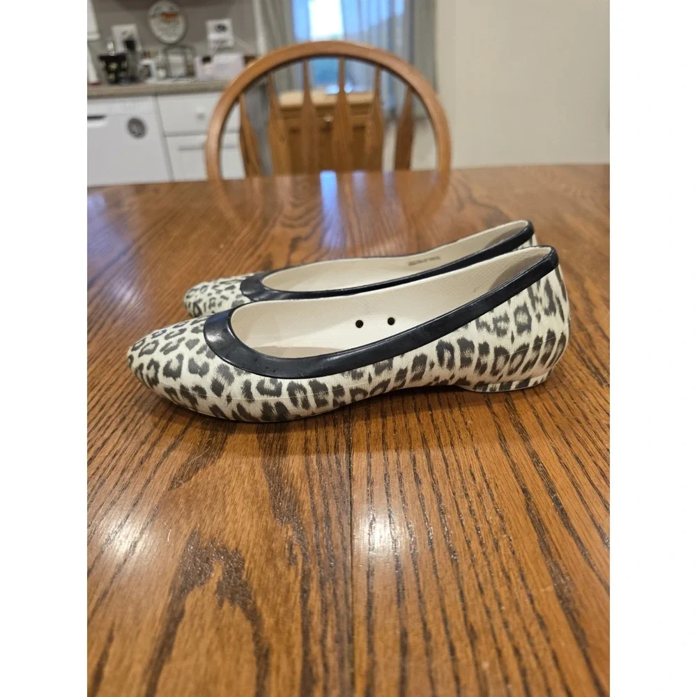 Crocs Leopard Print Cheetah‎ Print Slip On Ballet Flat Size 8 Mob Wife Eclectic